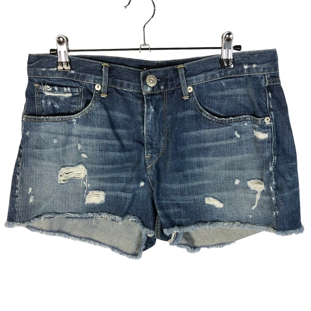 3X1 NYC Dark Blue Distressed Denim‎ Cut Off Shorts 29